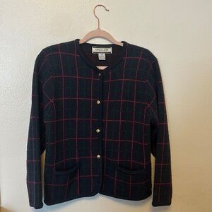 VINTAGE Sweater knit blazer cardigan Crystal-Kobe Petite Medium